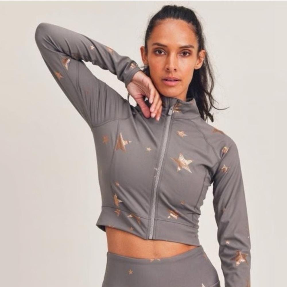 Mono B Star Foil Cropped Jacket